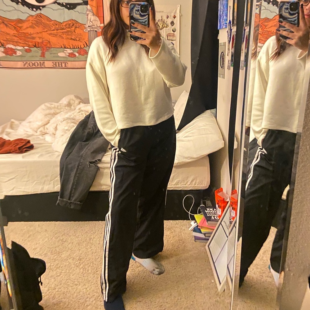 Unisex Black Addidas Track Pants
